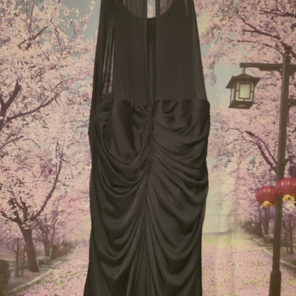 David's Bridal Formal Dress Navy Blue Size 18 Zip Back - Picture 5 of 8